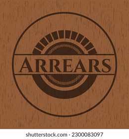 Arrears wood emblem. Vector Illustration. 