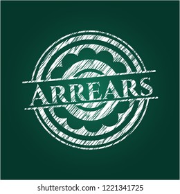 Arrears written with chalkboard texture