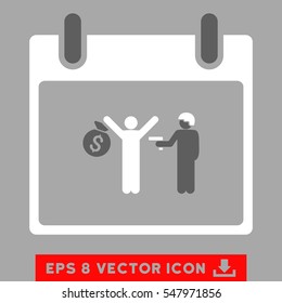 Arrest Calendar Day icon. Vector EPS illustration style is flat iconic bicolor symbol, dark gray and white colors.