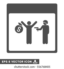 Arrest Calendar Page icon. Vector EPS illustration style is flat iconic symbol, gray color.