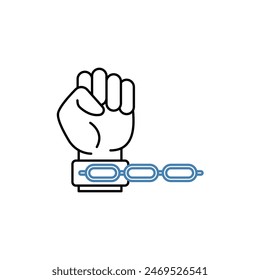 arrest concept line icon. Simple element illustration. arrest concept outline symbol design.