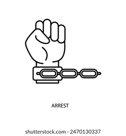 icono de línea de concepto de detención. Ilustración de elemento simple. diseño de símbolo de esquema de concepto de detención.