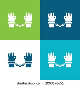 Arrest Flat four color minimal icon set