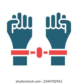 Arrest Glyph Two Color Icon For Personal And Commercial Use.
