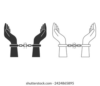 Arrest and Handcuffs line icon set is use in designing and developing websites, commercial, print media, web or any type of design project