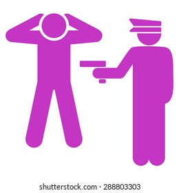 Arrest icon from Business Bicolor Set. This flat vector symbol uses violet color, rounded angles, and isolated on a white background.