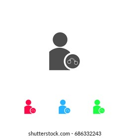Arrest icon flat. Color pictogram on white background. Vector illustration symbol and bonus icons