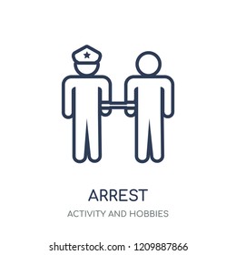 Arrest icon. Arrest linear symbol design from Activity and Hobbies collection. Simple outline element vector illustration on white background.