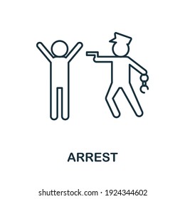 Festnahme-Symbol. Einfaches Element aus der Polizeisammlung. Creative Arrest Symbol für Webdesign, Vorlagen, Infografiken und mehr