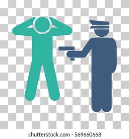 Arrest icon. Vector illustration style is flat iconic bicolor symbol, cobalt and cyan colors, transparent background. Designed for web and software interfaces.