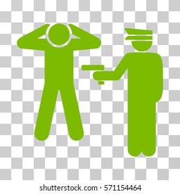 Arrest icon. Vector illustration style is flat iconic symbol, eco green color, transparent background. Designed for web and software interfaces.