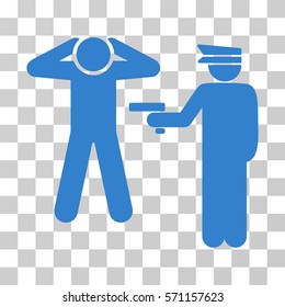 Arrest icon. Vector illustration style is flat iconic symbol, cobalt color, transparent background. Designed for web and software interfaces.