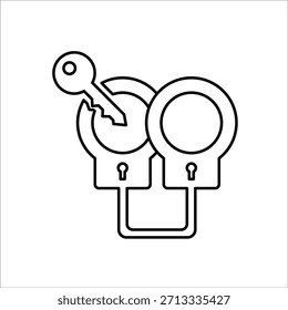 Iconos del arresto. Ilustración vectorial de línea simple