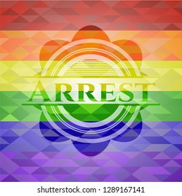 Arrest lgbt colors emblem 