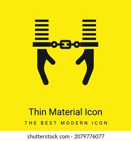 Arrest minimal bright yellow material icon