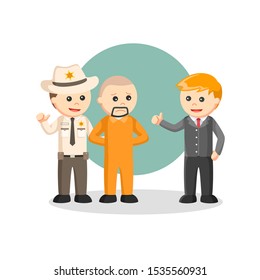 Arrest Prisoner job info vector illustration