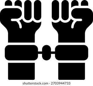 Design de vetores de prisão em estilo moderno, aplicação da lei e conceito de detenção criminal, ilustração anticorrupção. Ícone de Glifo