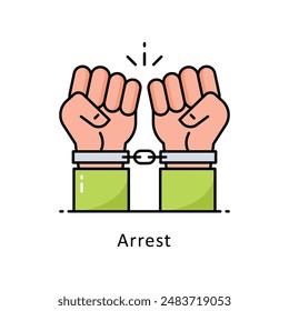 Arrest vector   Filled outline Design illustration. Symbol on White background EPS 10 File