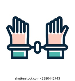 Arrest Vector Thick Line Filled Dark Colors Icons For Personal And Commercial Use.

