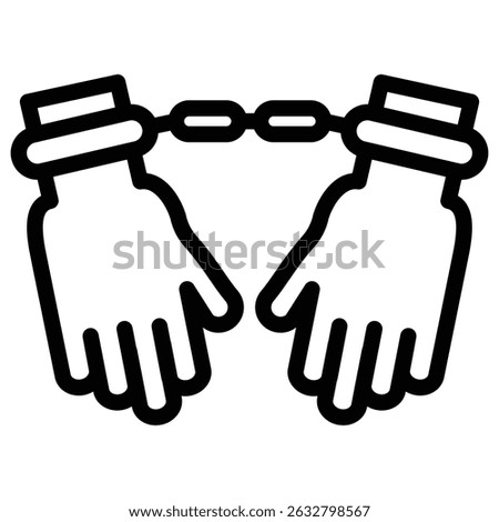 Arrested icon Black and white outline vector