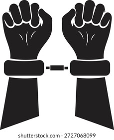 Las manos de una persona detenida esposadas simbolizan la justicia y las consecuencias legales