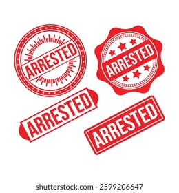 Arrested Rubber stamp design Vector 