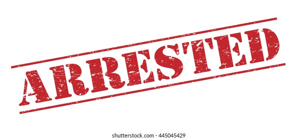 arrested vector stamp on white background