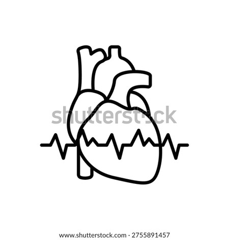 Arrhythmia Irregular Heartbeat Line Icon: Cardiology Heart Rhythm