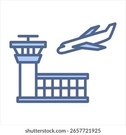 Ilustração do vetor de ícone azul de chegada