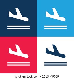 Arrival blue and red four color minimal icon set