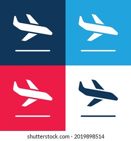 Arriba azul y rojo cuatro colores mínimo conjunto de iconos