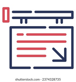 Arrival Board Icon Illustration, for uiux, web, app, infographic, etc