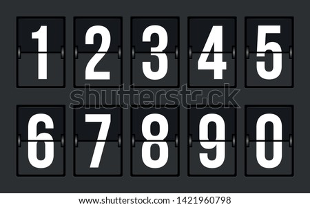 Arrival Departure Board Numbers Vector Set