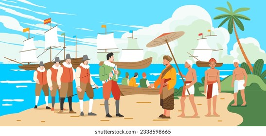 The arrival Europeans to other continents to trade and colonize on sailing ships. make agreements with local authorities