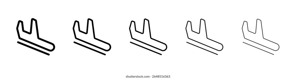 Arrival icon filled flat sign concept for web design.
