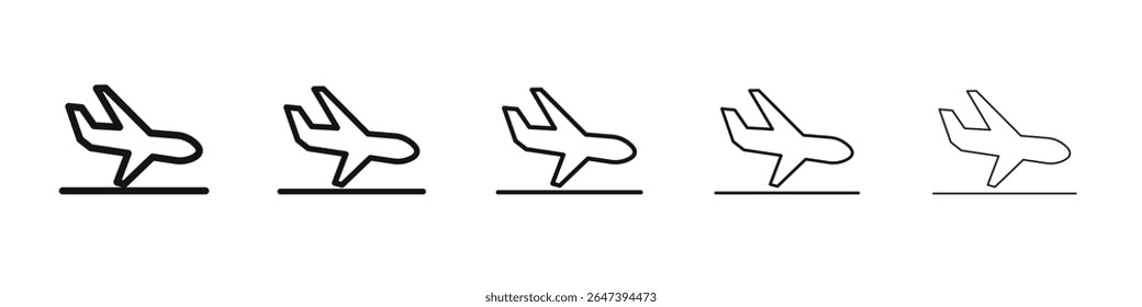 Arrival icon flat illustration set logo
