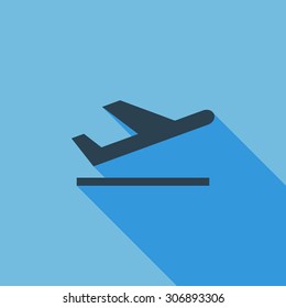 Arrival icon. Flat vector related icon with long shadow for web and mobile applications. It can be used as - logo, pictogram, icon, infographic element. Vector Illustration.