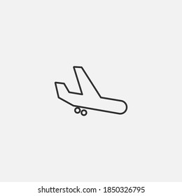 Arrival icon isolated on background. Plane symbol modern, simple, vector, icon for website design, mobile app, ui. Vector Illustration