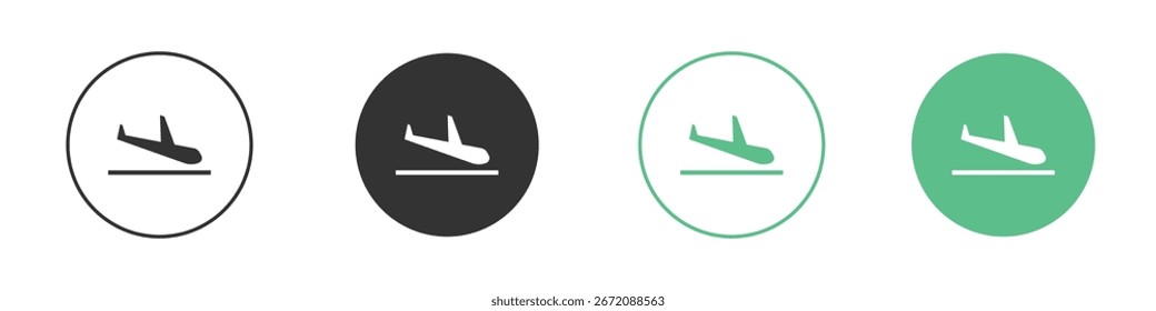 Arrival icon Minimal Flat Line Vector Icon Set.