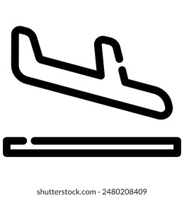 icono de llegada con estilo de esquema