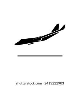Arrival Icon. Plane Arrive, Landing Symbol. Transportation Element Illustration. Logo Component - Vector.