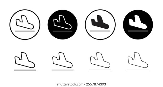 Arrival icon Thin line vector illustration set