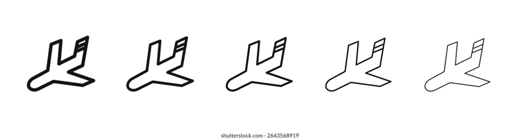 Arrival icon vector outline set illustration sign
