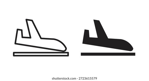Conjunto de iconos de llegada aislados sobre fondo blanco Ilustración vectorial plana.