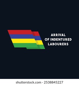 Arrival of Indentured Labourers. Flat design vector. Eps 10.