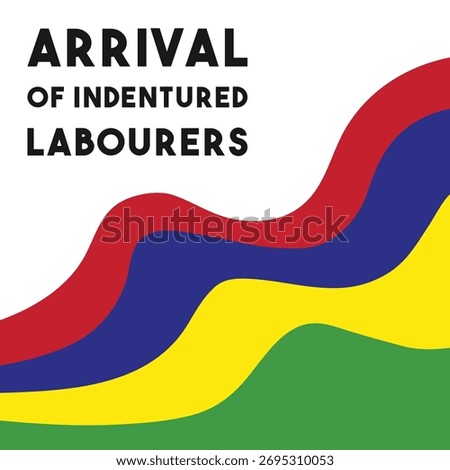 Arrival of Indentured Labourers. November. White background. Eps 10.