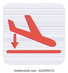 Arrival landing plane icon simple flat vector illustration
