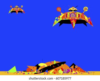 The arrival and landing of space ships is the future.