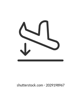 Arrival line icon in trendy style. Stroke vector pictogram isolated on a white background. Arrival premium outline icons.