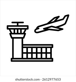 Arrival Line Icon Vector Illustration